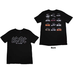 AC/DC Unisex T-Shirt - Logo History - 50th Anniversary  - Official Licensed Design