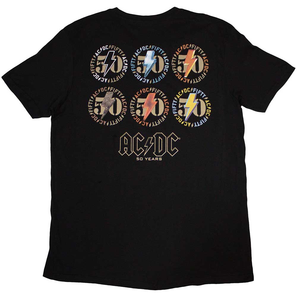 AC/DC Unisex T-Shirt - Emblems 50th Anniversary  - Official Licensed Design
