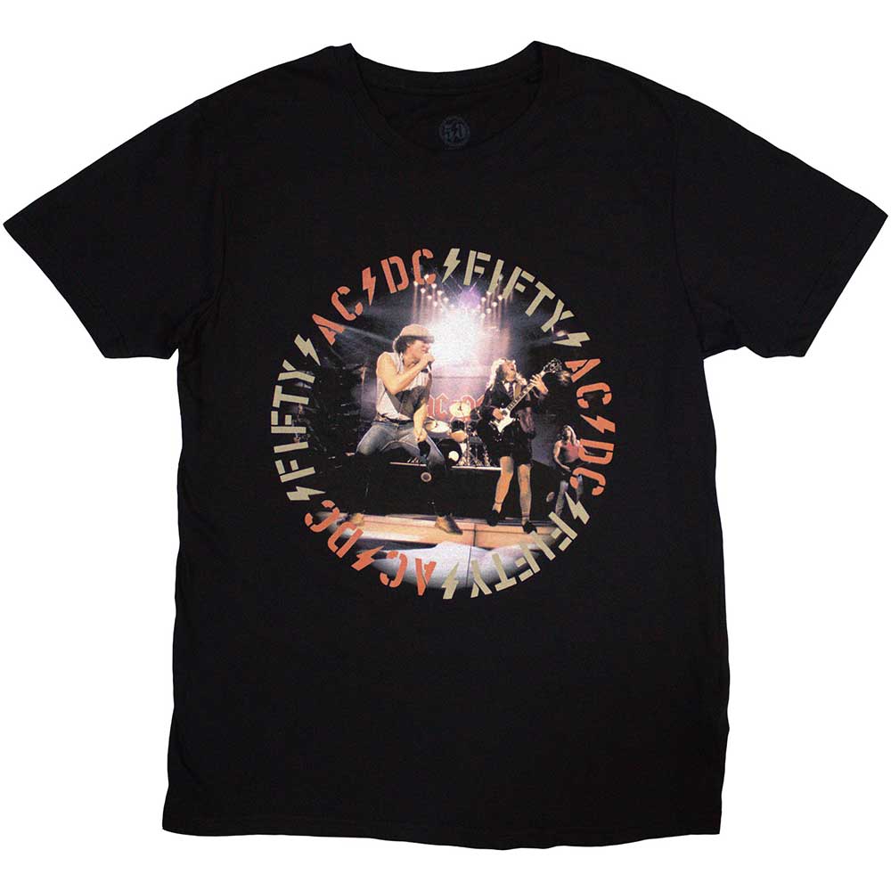 AC/DC Unisex T-Shirt - Live - 50th Anniversary  - Official Licensed Design