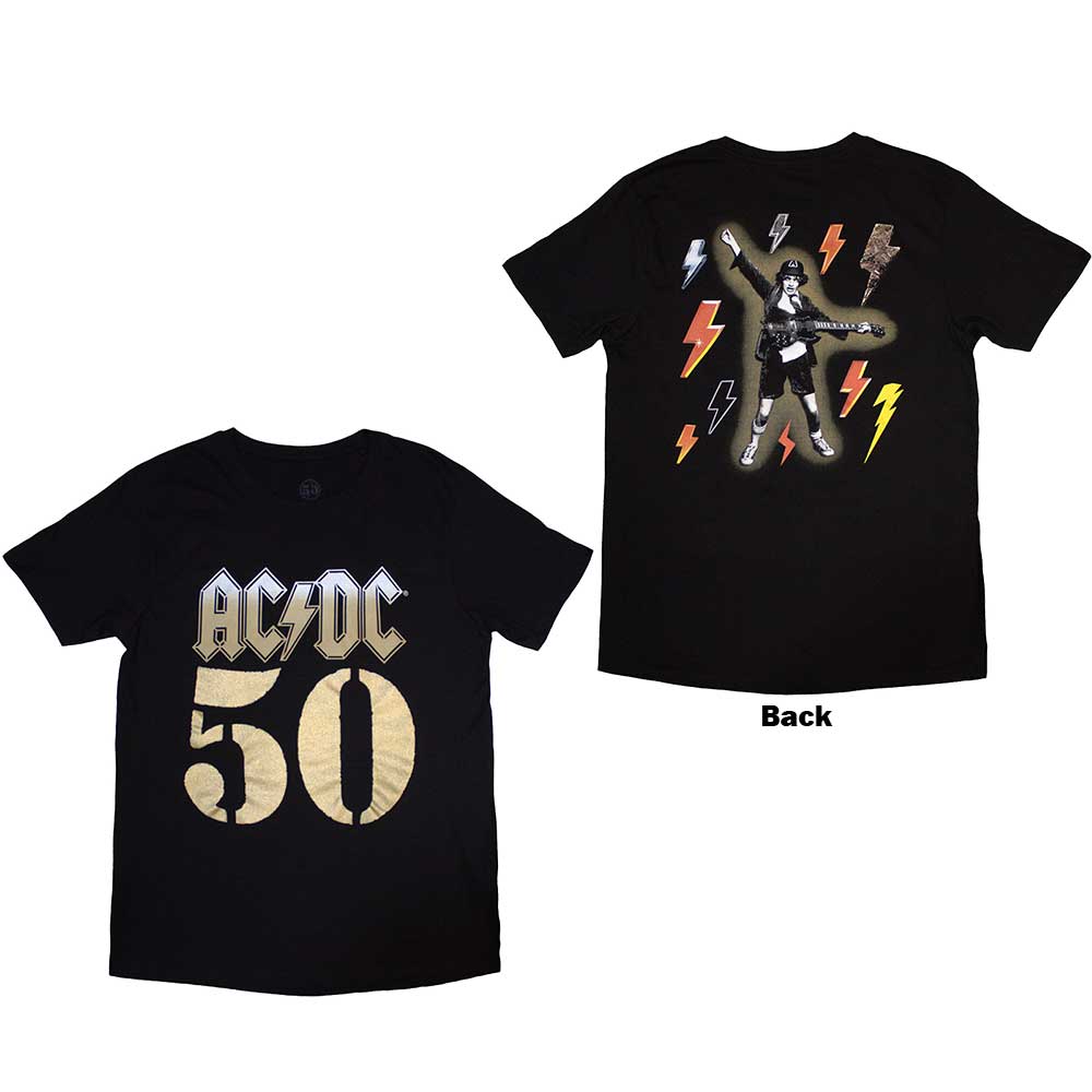 AC/DC Unisex T-Shirt - Bolt Array 50th Anniversary  - Official Licensed Design