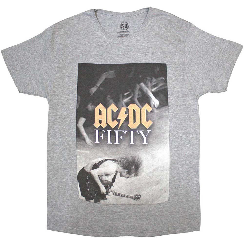 AC/DC Unisex T-Shirt - Angus Stage 50th Anniversary  - Official Licensed Design