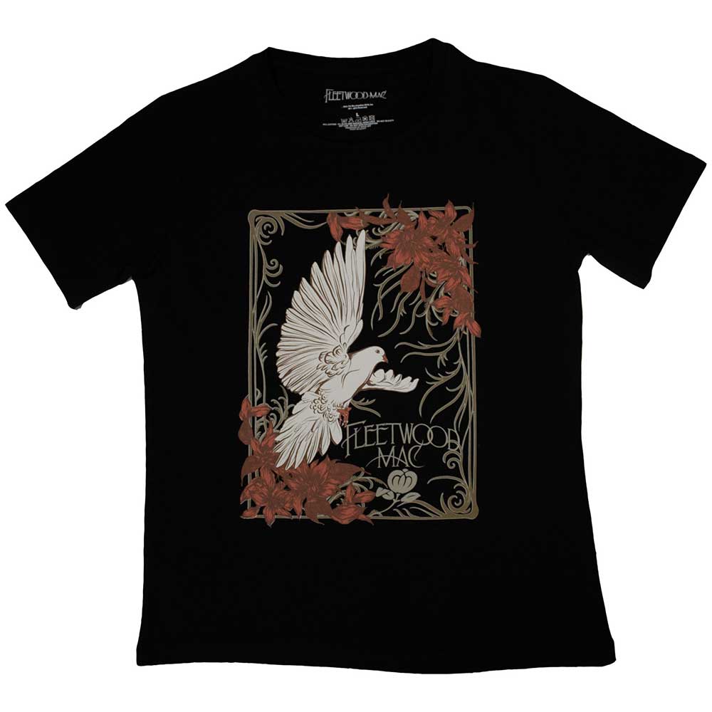 Fleetwood Mac Ladies T-Shirt - Dove - Black Official Licensed Design