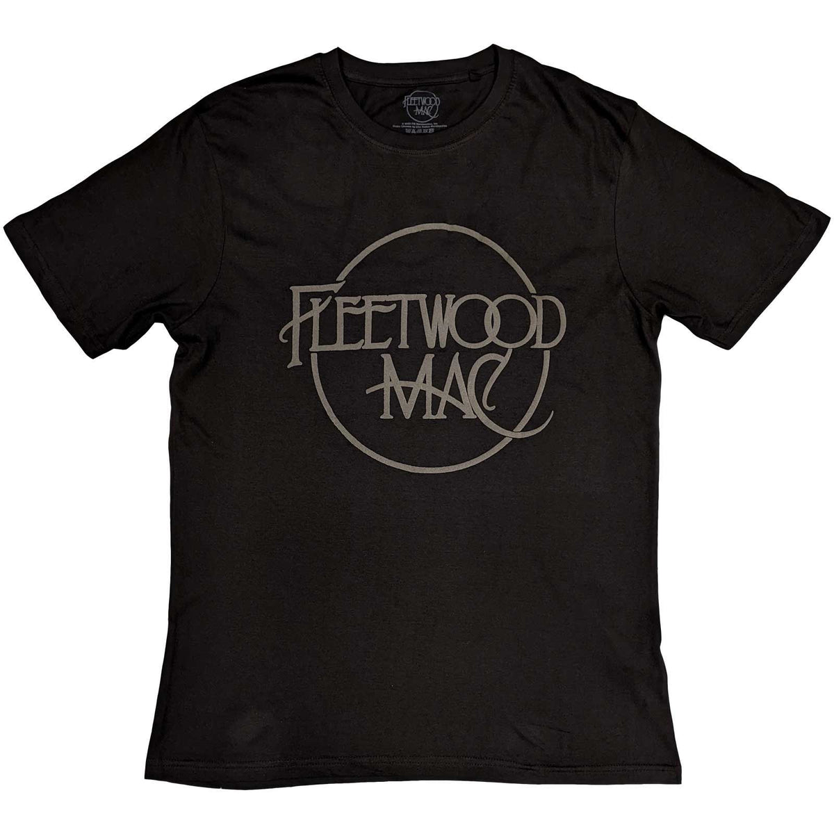 Fleetwood Mac Adult T-Shirt - Classic Logo High Build- Black Official Licensed Design