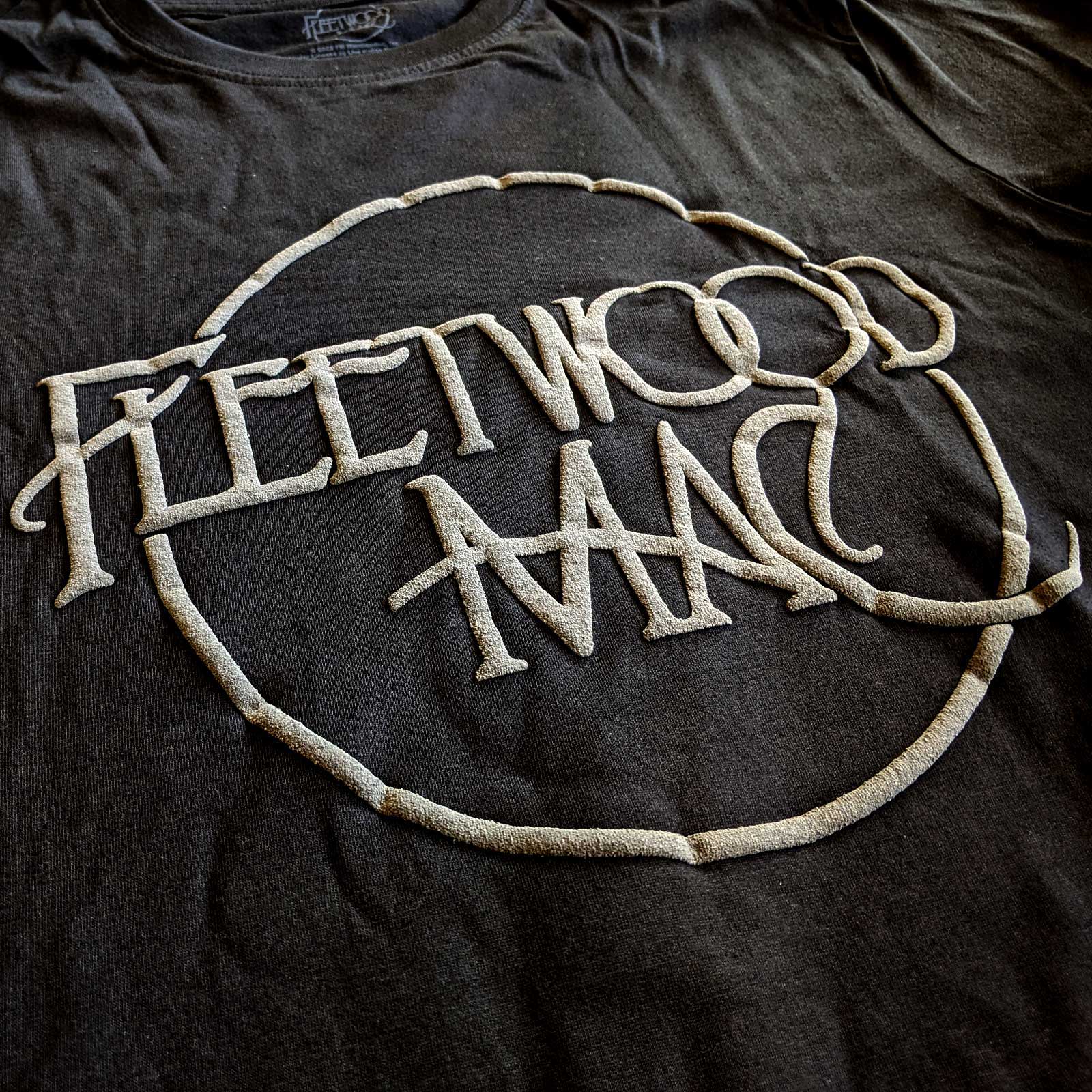 Fleetwood Mac Adult T-Shirt - Classic Logo High Build- Black Official Licensed Design