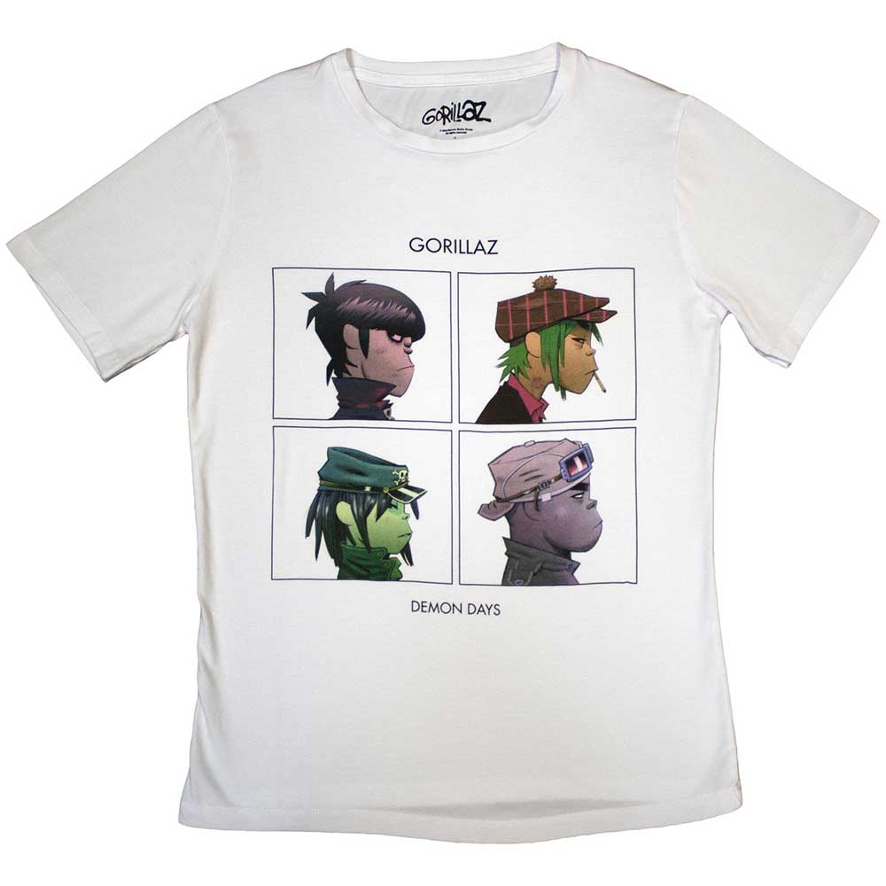 Gorillaz Ladies T-Shirt - Demon Days - White Official Licensed Design