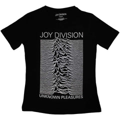 Joy Division  Ladies T-Shirt - Unknown Pleasures FP - Black Official Licensed Design