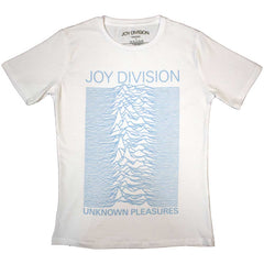 Joy Division  Ladies T-Shirt - Unknown Pleasures FP - White Official Licensed Design