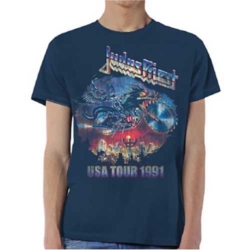 Judas Priest Unisex T-Shirt - Painkiller US Tour '91  - Official Licensed Design