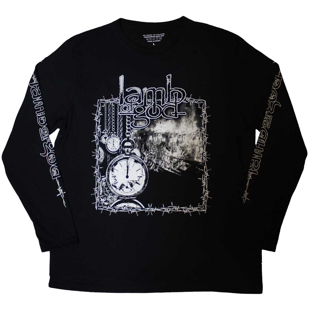 Lamb of God Unisex Long SleeveT-Shirt - Barbed Wire - (Back Print) Official Licensed Design