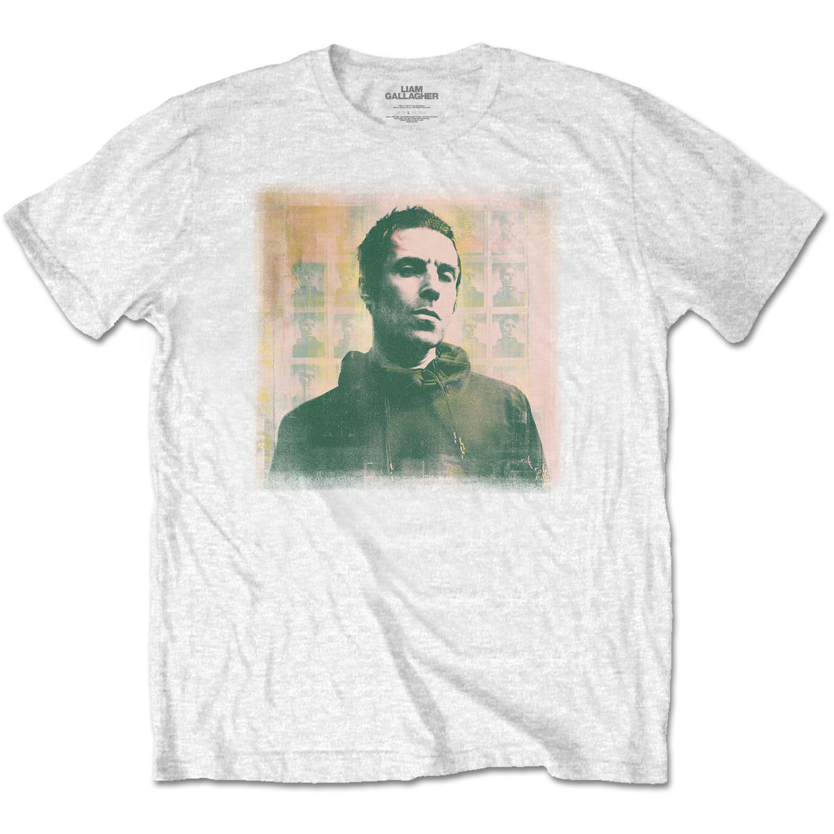 Liam Gallagher Adult T-Shirt - Monochrome - White Official Licensed Design - Worldwide Shipping
