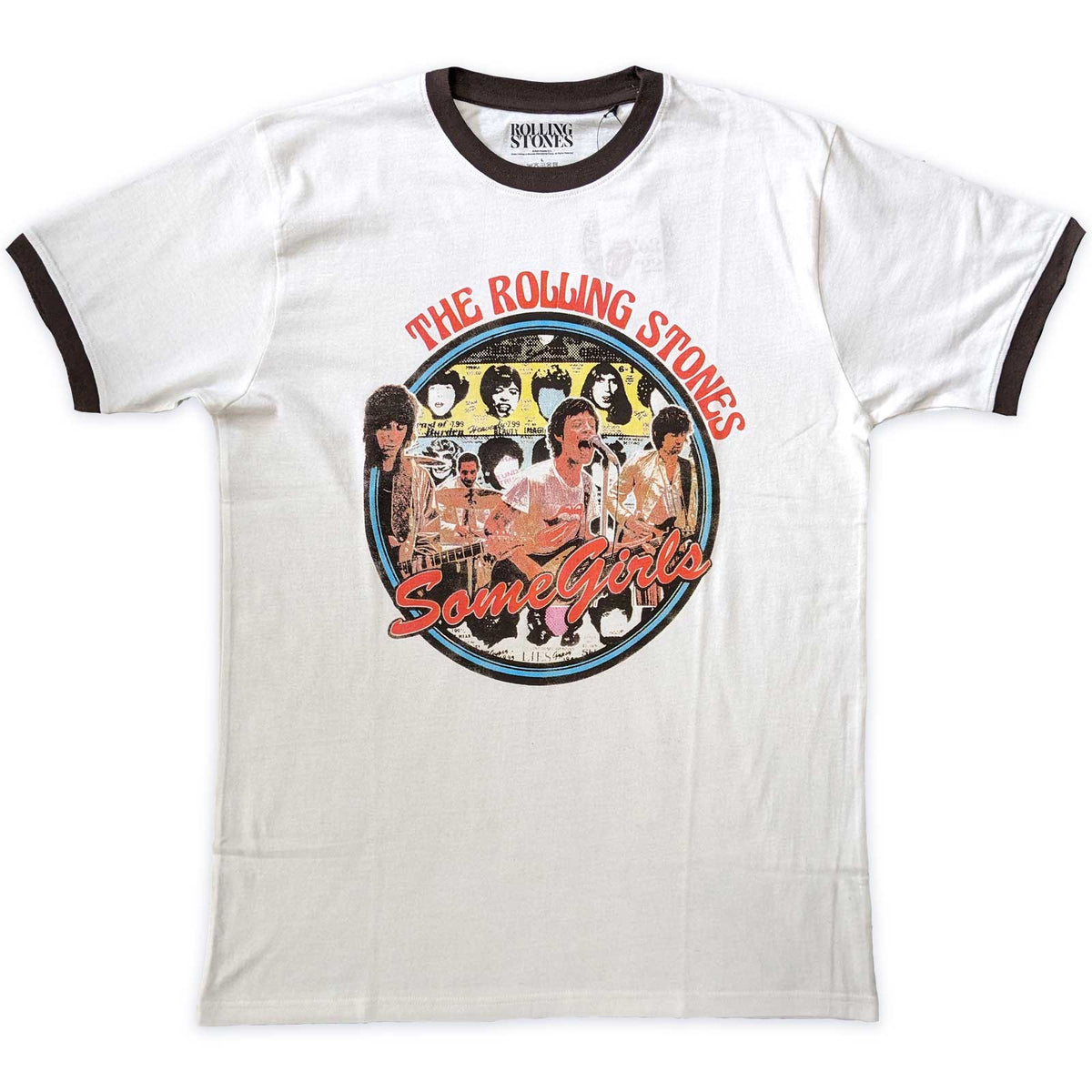 The Rolling Stones Ringer Unisex T-Shirt - Some Girls - Official Licensed Design