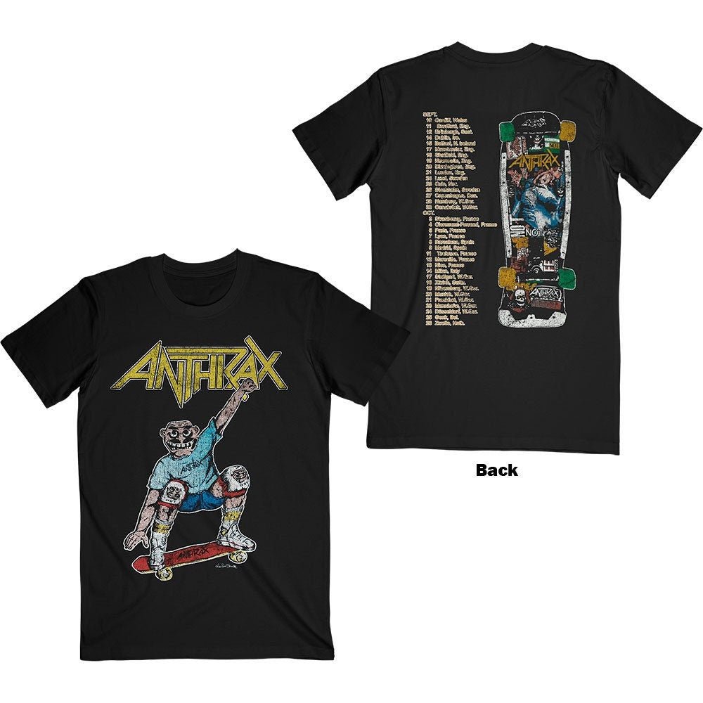 Anthrax T-Shirt - Spreading Skater Norman Vintage (Back Print) - Unisex Official Licensed Design - Worldwide Shipping - Jelly Frog