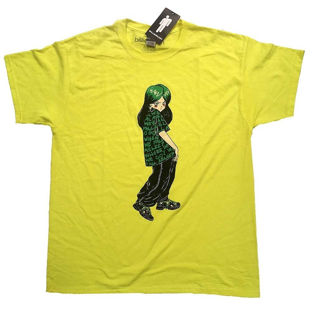 Billie Eilish Unisex T-Shirt - Anime Billie Yellow Design - Official Licensed Design - Worldwide Shipping - Jelly Frog
