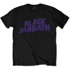 Black Sabbath Adult T-Shirt - Wavy Logo Distressed Vintage Look Design - Official Licensed Design - Worldwide Shipping - Jelly Frog