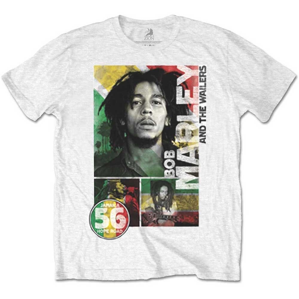 Bob Marley T-Shirt - 56 Hope Road Rasta - Unisex Official Licensed Design - Worldwide Shipping - Jelly Frog