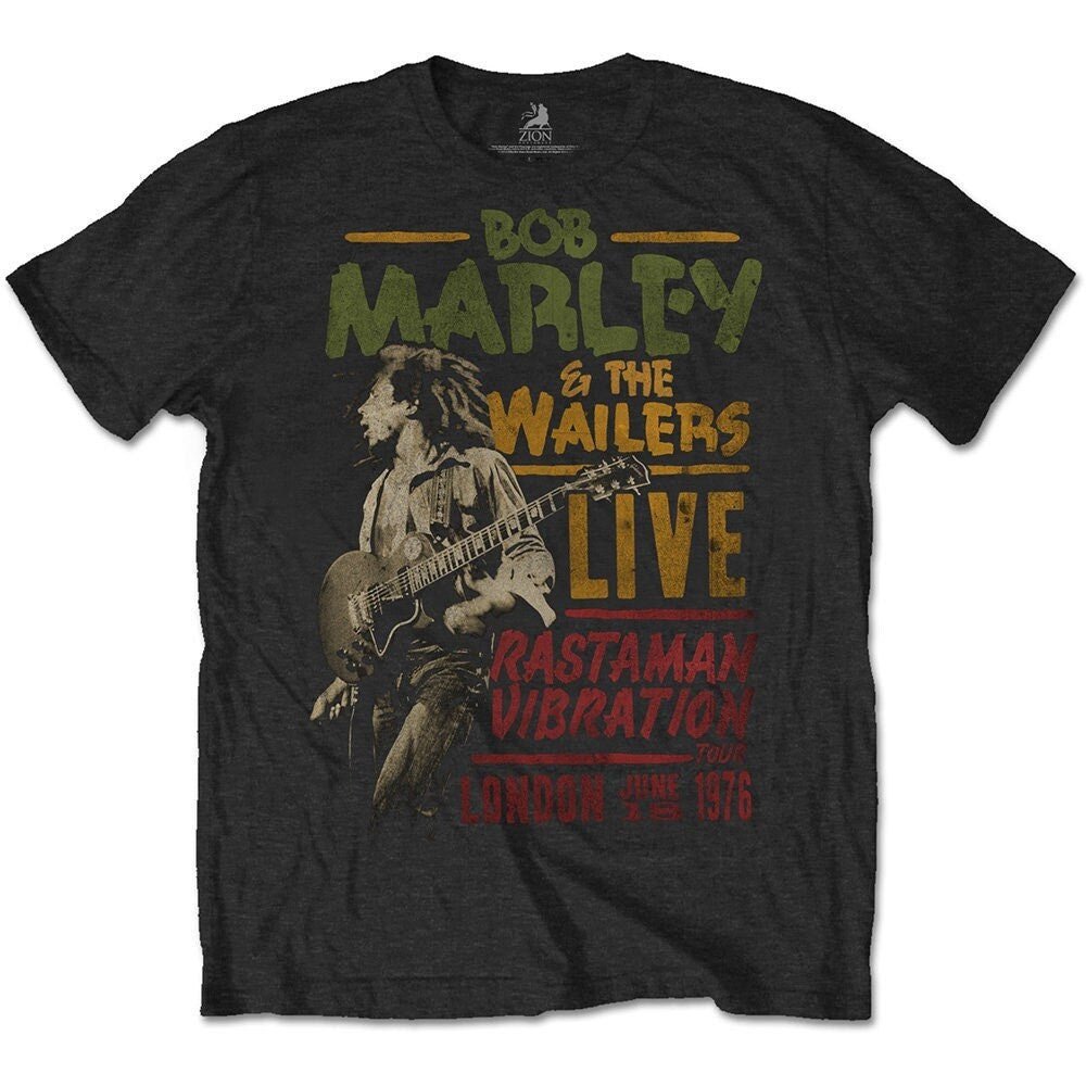 Bob Marley T-Shirt -Rastaman Vibration Tour - Unisex Official Licensed Design - Worldwide Shipping - Jelly Frog
