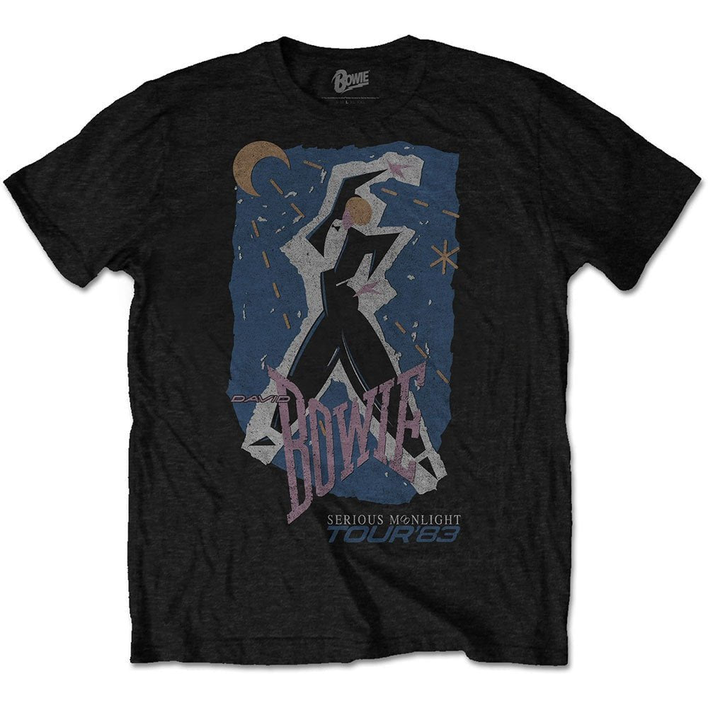 David Bowie Unisex T-Shirt - Serious Moonlight 83' Tour (Back Print) - Official Licensed Design - Worldwide Shipping - Jelly Frog