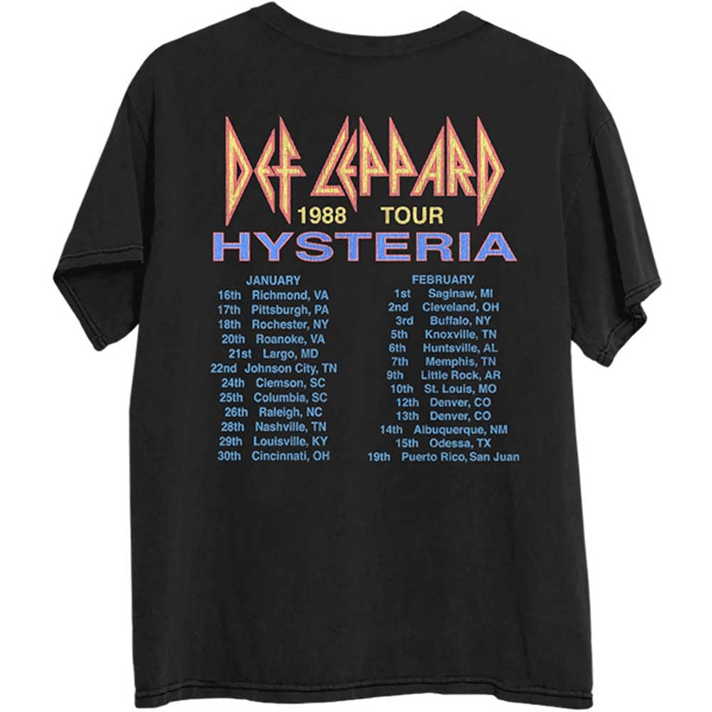 Def Leppard T-Shirt - Hysteria '88 Tour (Back Print) - Official Licensed Design - Worldwide Shipping - Jelly Frog