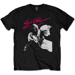 Elton John T-Shirt - Pink Brush (Back Print) - Unisex Official Licensed Design - Worldwide Shipping - Jelly Frog