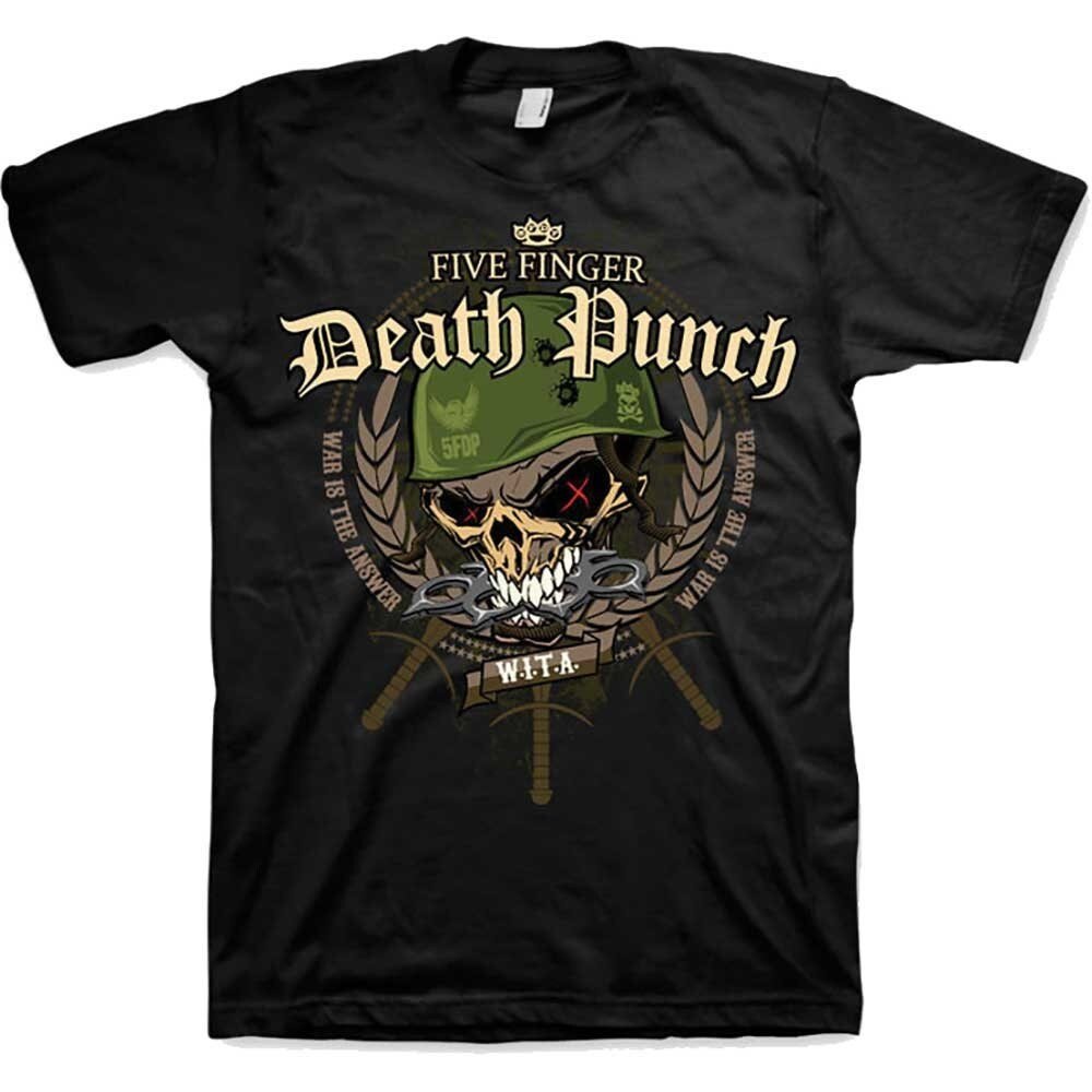 Five Finger Death Punch T-Shirt - War Head - Unisex Official Licensed Design - Worldwide Shipping - Jelly Frog