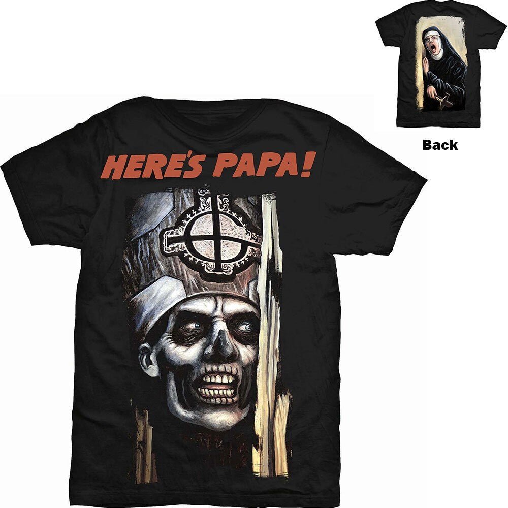 Ghost T-Shirt - Here's Papa (Back Print) - Unisex Official Licensed Design - Worldwide Shipping - Jelly Frog