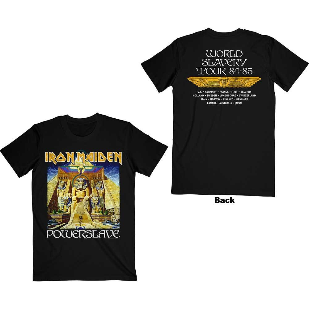 Iron Maiden Adult T-Shirt - Powerslave World Slavery Tour (Back Print) Official Licensed Design - Worldwide Shipping - Jelly Frog