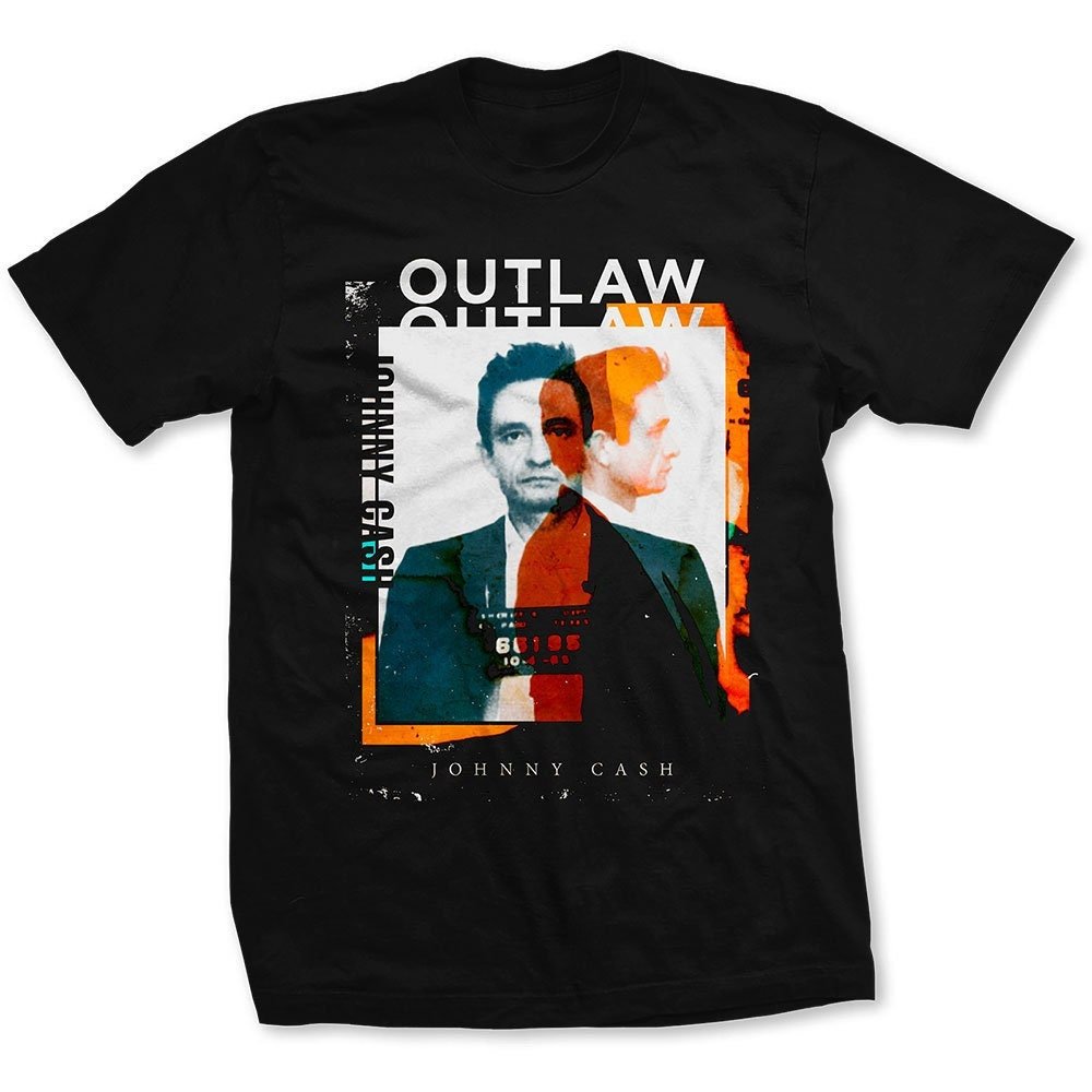 Johnny Cash Adult T-Shirt - Outlaw Photo - Official Licensed Design - Worldwide Shipping - Jelly Frog