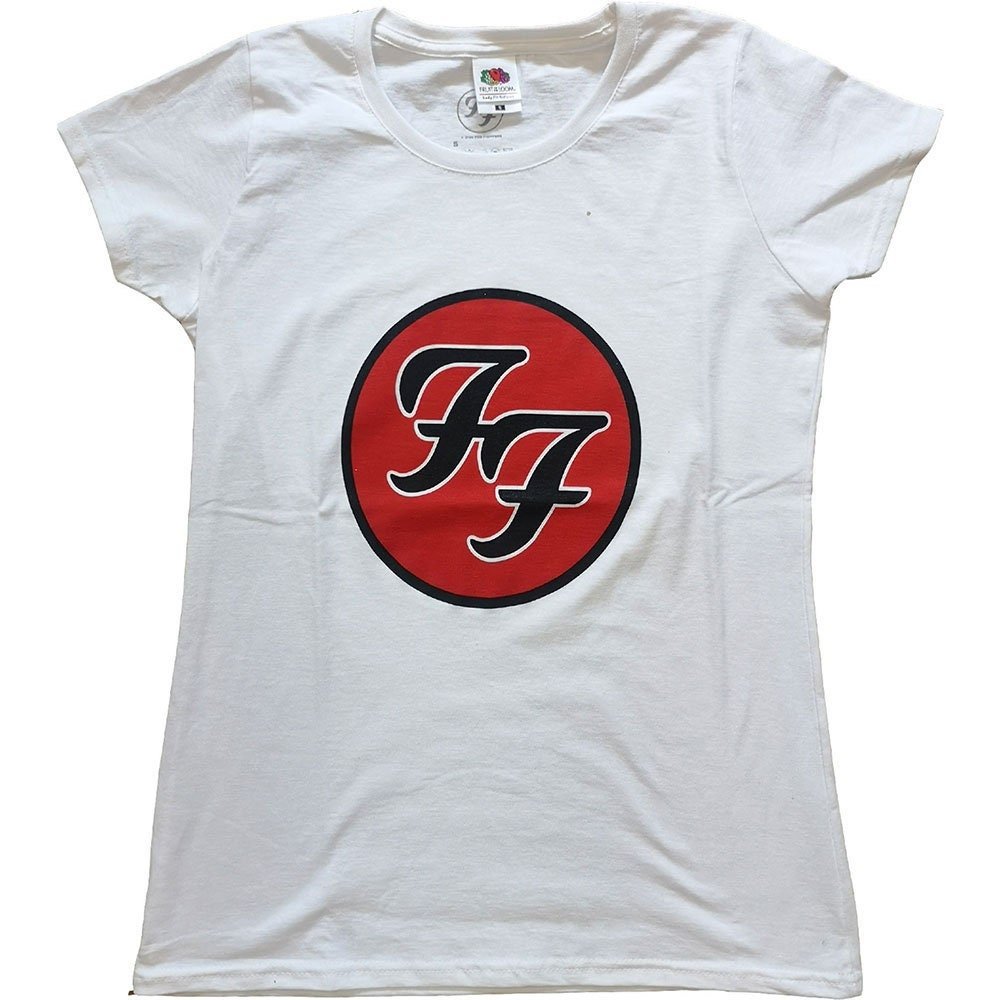 Ladies Foo Fighters T-Shirt - FF Logo - White Ladies Official Licensed Design - Worldwide Shipping - Jelly Frog