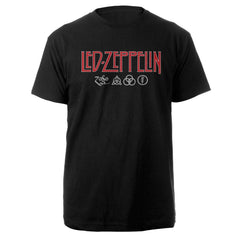 Led Zeppelin Adult T-Shirt - Logo & Symbols - White Official Licensed Design - Worldwide Shipping - Jelly Frog