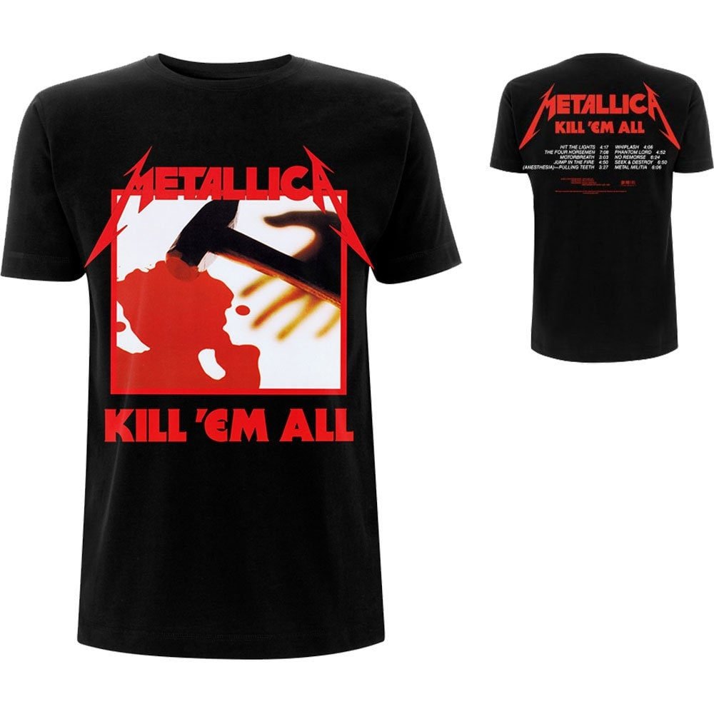 Metallica T-Shirt - Kill 'Em All Tracks (Back Print) - Unisex Official Licensed Design - Worldwide Shipping - Jelly Frog