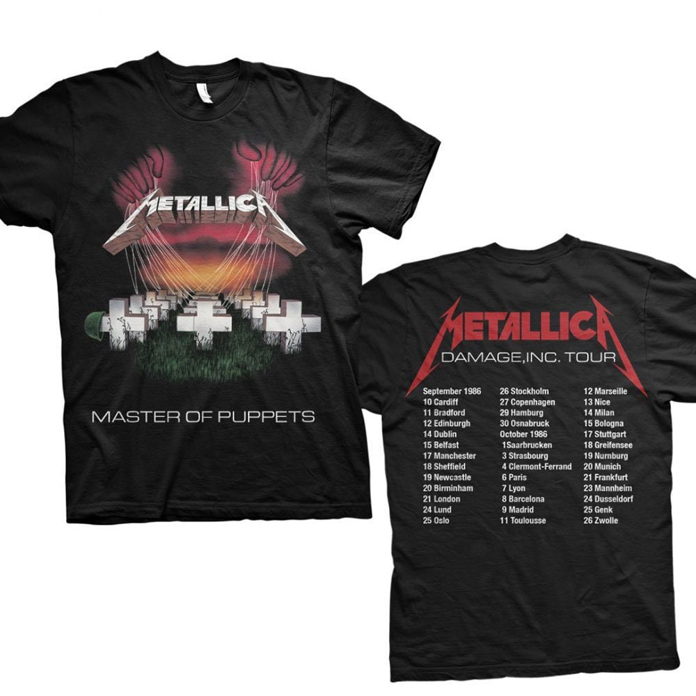 Metallica T-Shirt - Master of Puppets European Tour '86 (Back Print) - Unisex Official Licensed Design - Worldwide Shipping - Jelly Frog