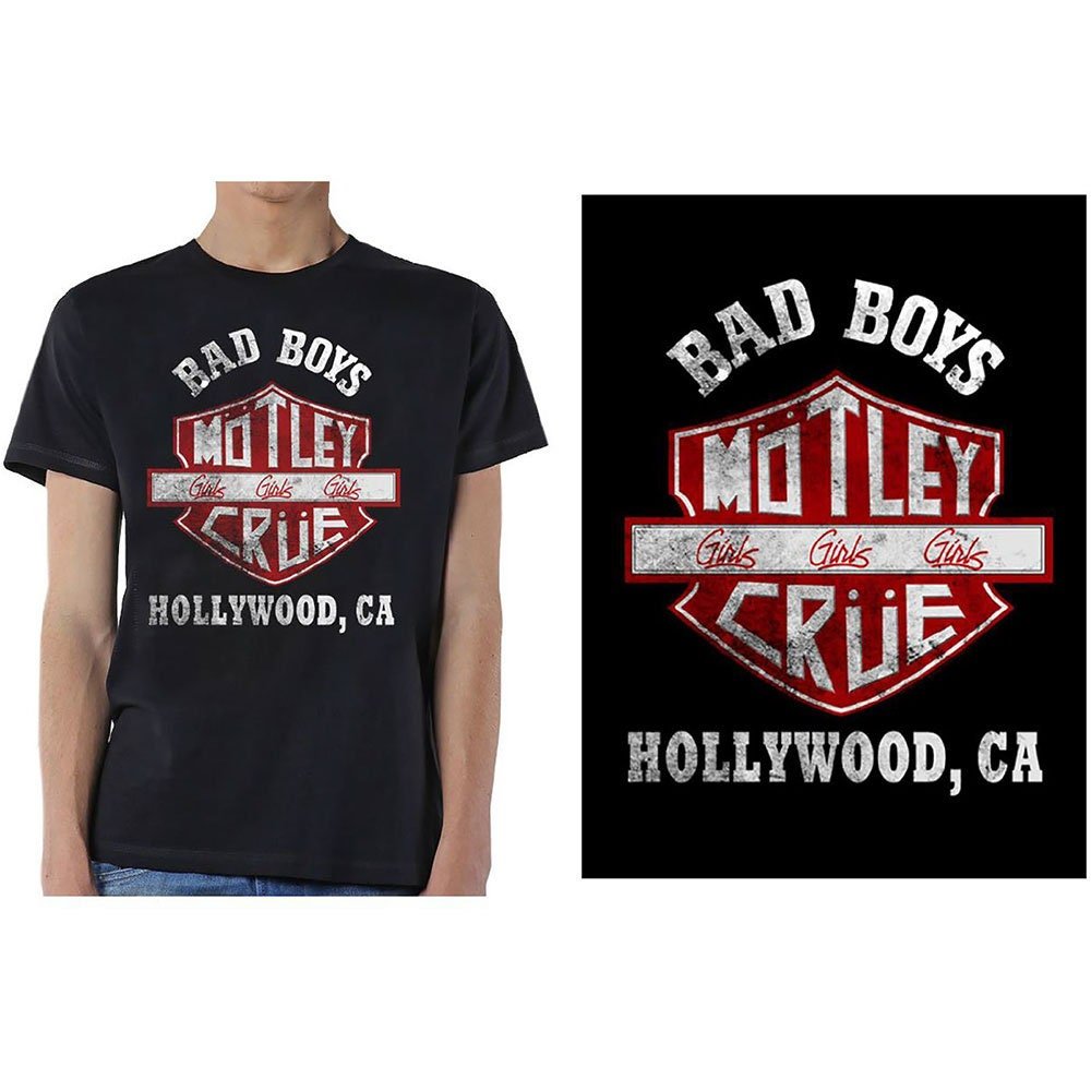 Motley Crue T-Shirt - Bad Boys Shield - Unisex Official Licensed Design - Worldwide Shipping - Jelly Frog