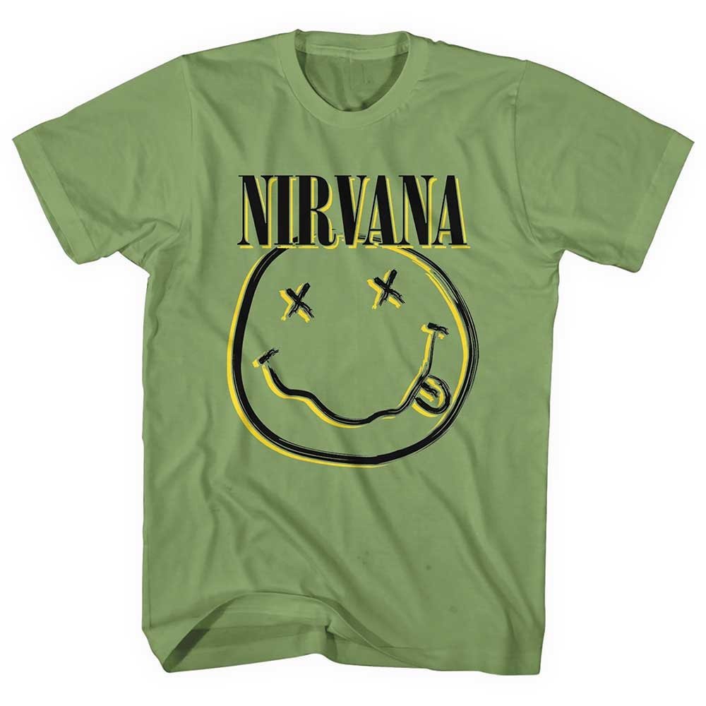 Nirvana Adult T-Shirt - Inverse Smiley Design - 5 Colour options - Official Licensed Design - Worldwide Shipping - Jelly Frog