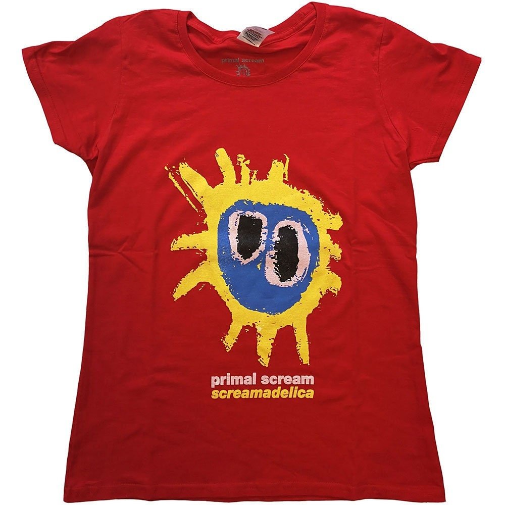 Primal Scream Ladies T-Shirt - Screamadelica - Red Official Licensed Design - Worldwide Shipping - Jelly Frog