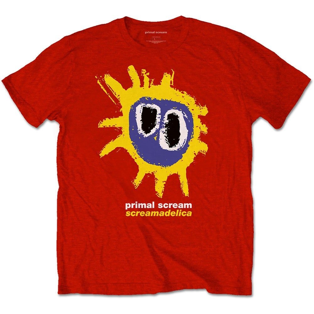 Primal Scream T-Shirt - Screamadelica - Red Unisex Official Licensed Design - Worldwide Shipping - Jelly Frog