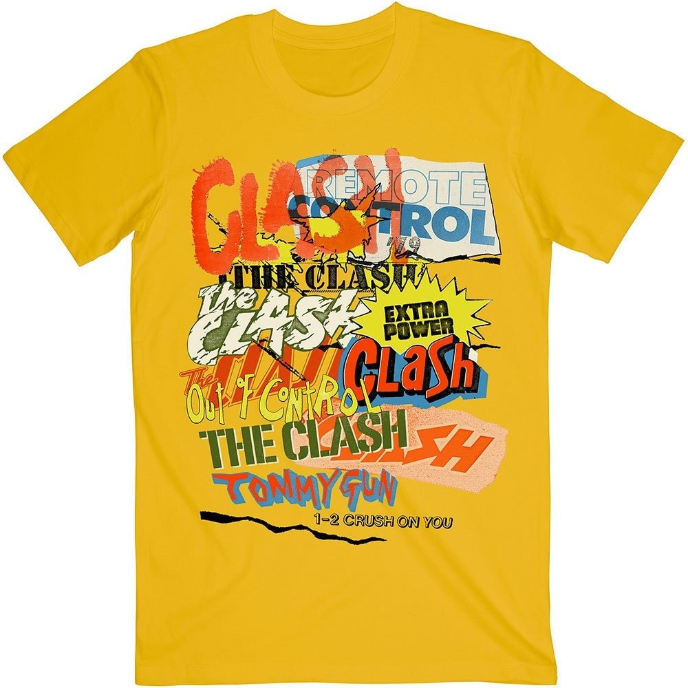 The Clash Adult T-Shirt - Singles Collage Text - Official Licensed Design - Worldwide Shipping - Jelly Frog