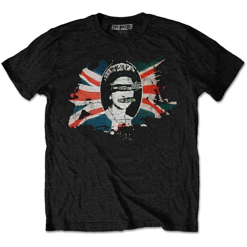 The Sex Pistols T-Shirt -God Save the Queen Flag Black Design - Unisex Official Licensed Design - Worldwide Shipping - Jelly Frog